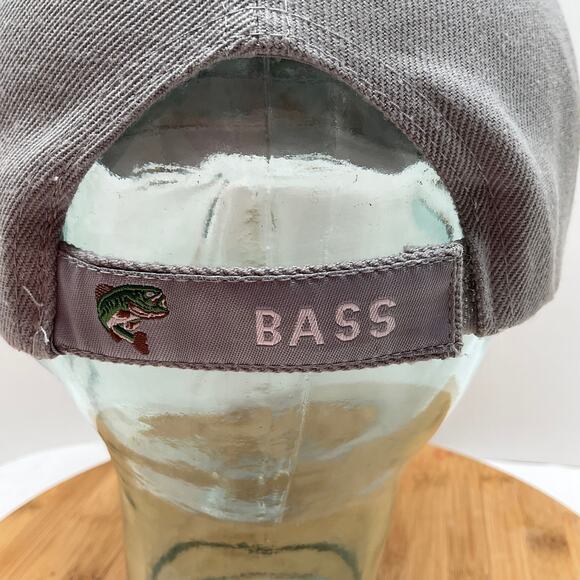 Kiss My Bass Embroidered Fishing Grey and Camo Adjustable BaseBall Cap - Picture 5 of 7